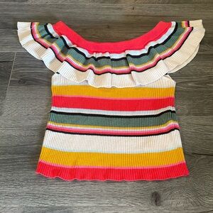 💚Billabong stripes top - off shoulder Super cute Versatile vacation cruise ready